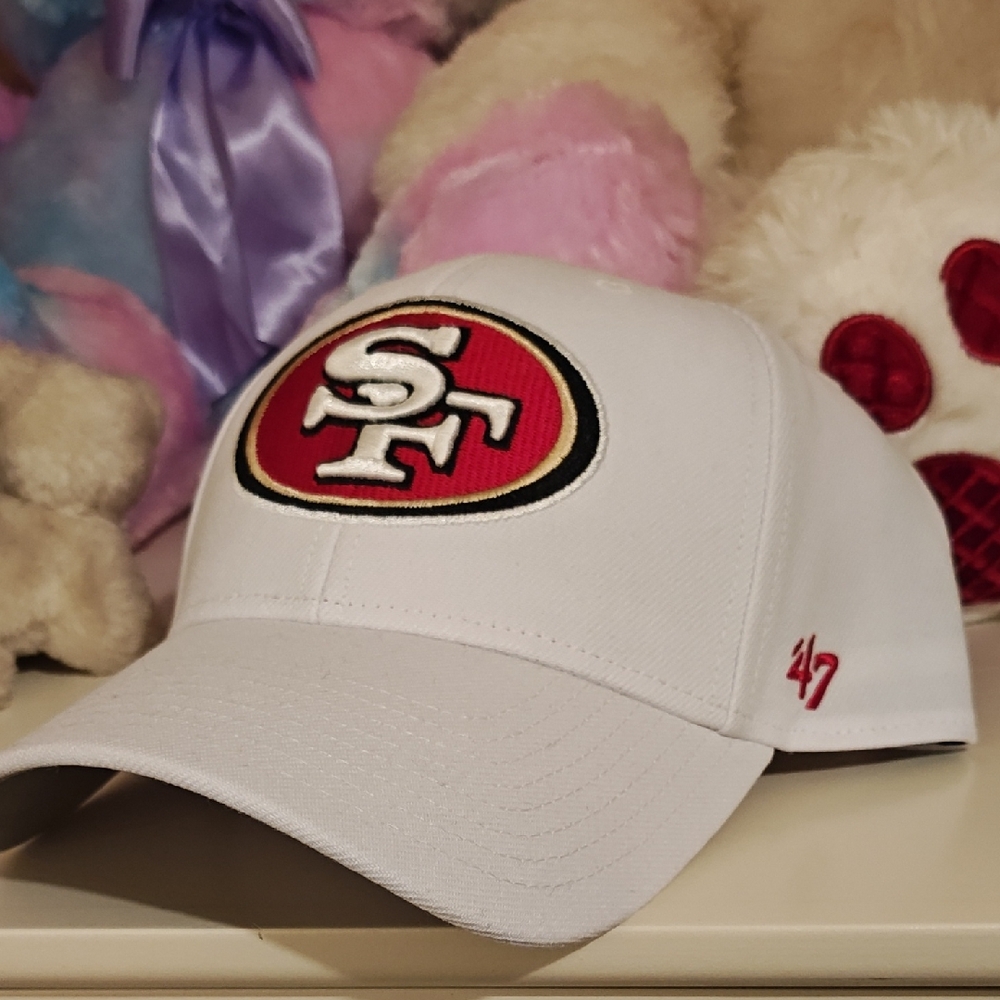 47 White Cap with Red SF Logo